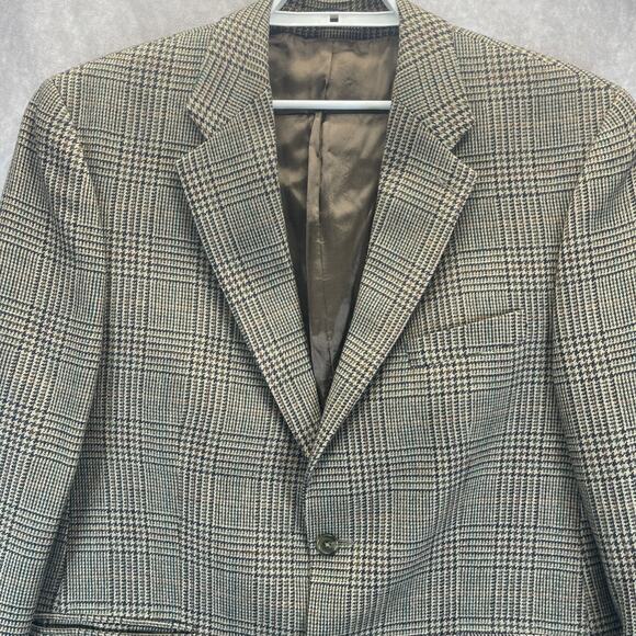 CHAPS Ralph Lauren Men's 44R Blazer Jacket Plaid Wool Classic Fit Sport Coat - Picture 2 of 8